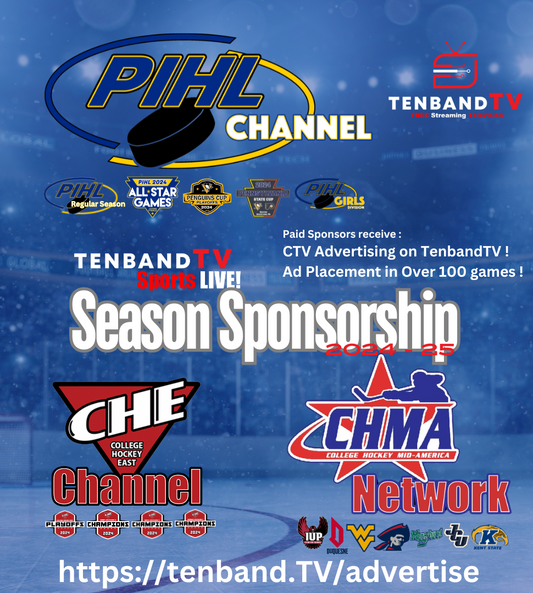 Hockey Season Sponsorship - TenbandTV Sports 2025-26 Fall Hockey - Western PA